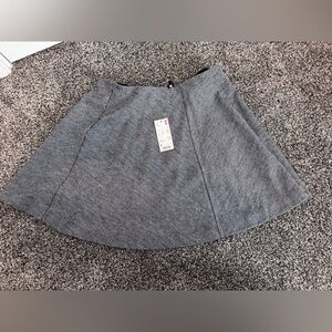 Uniqlo Knit Flare Skirt NWT Gray Houndstooth Wool Blend L